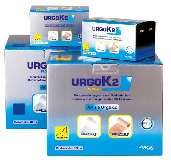 Urgo K2 Kompressionssystem - 2-lagig mit Markierungssystem für Dehnung & Bindentouren