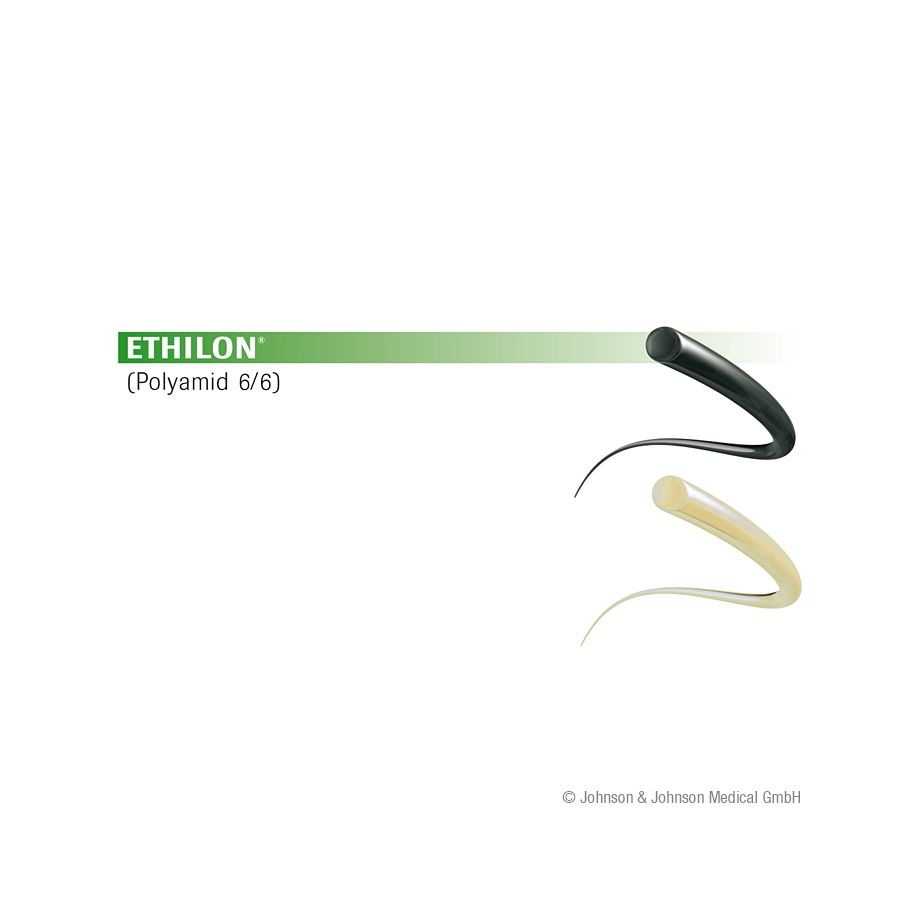 Ethilon FS1  3Dtzd - Schwarzes monofiles, Nicht resorbierbares Nahtmaterial