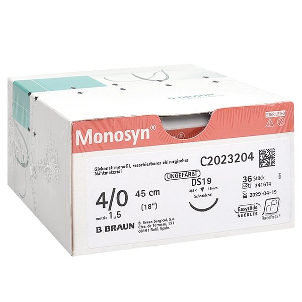 Braun Monosyn ungefärbt - Monofiles, mittelfristig resorbierbares Nahtmaterial