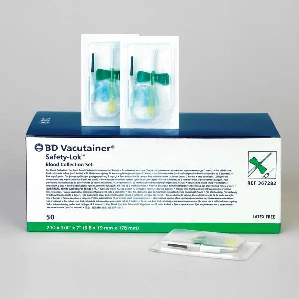 Vacutainer Safety Lok Blutentnahmeset - Flügelkanüle mit flexiblem Entnahmeschlauch