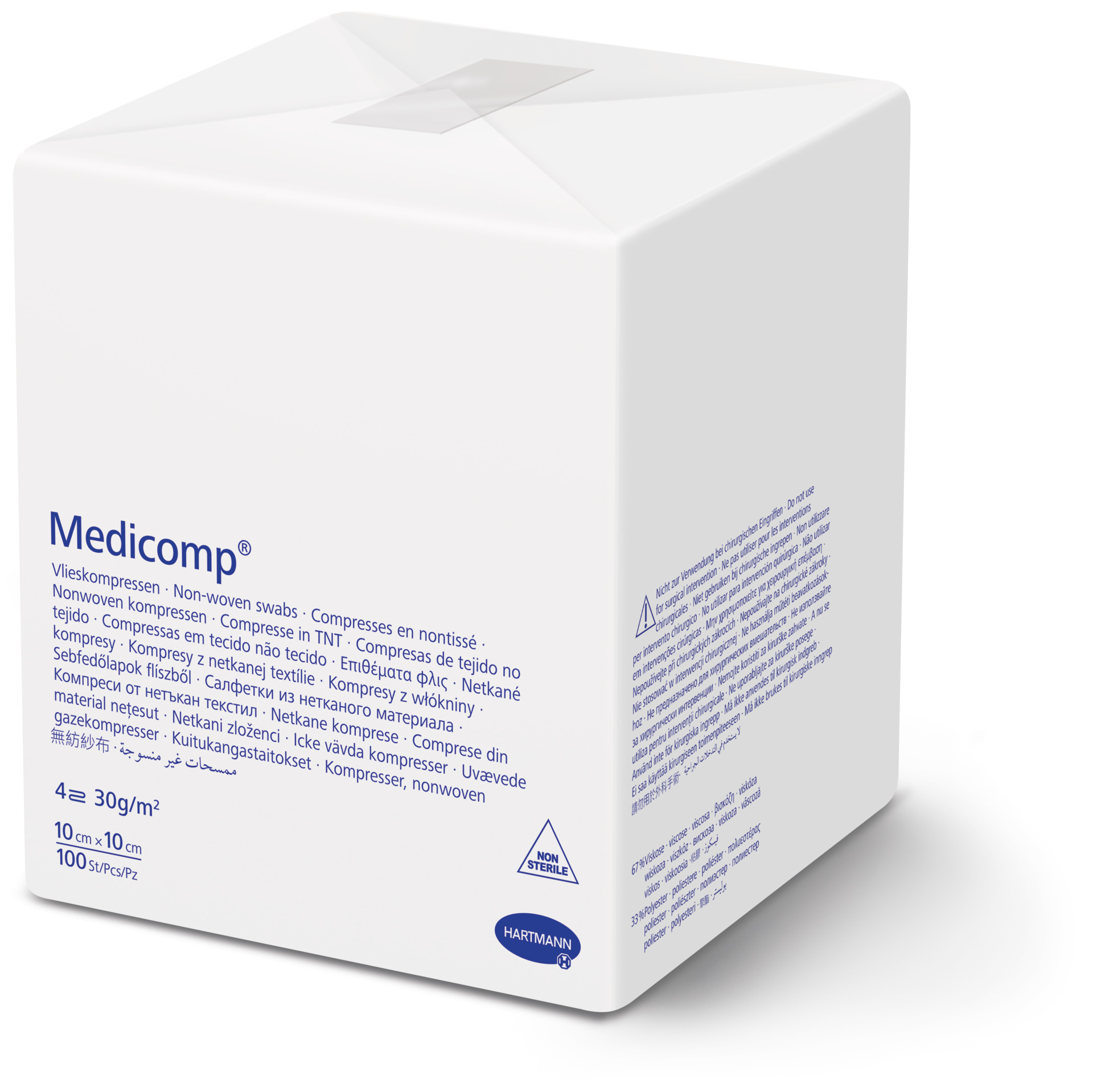 Hartmann Medicomp unsteril - saugfähige Vlieskompressen 67-70% Viskoseanteil
