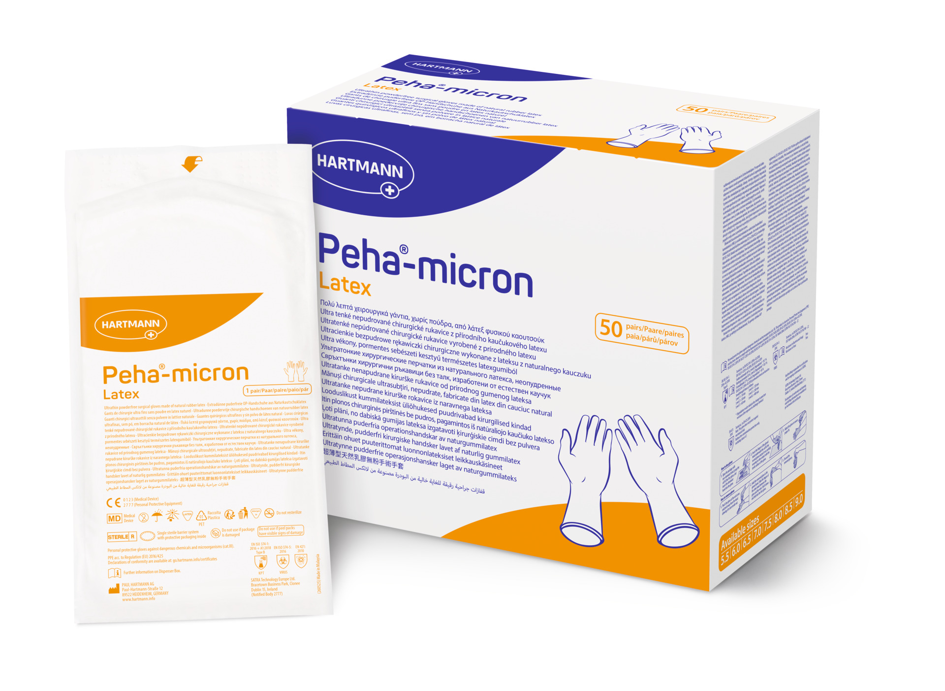 Hartmann Peha-micron Latex - Sterile und Puderfreie Einmal-OP-Handschuhe