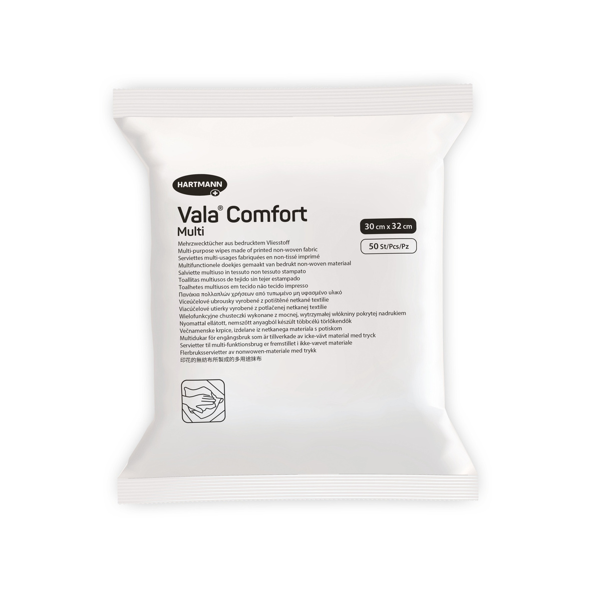 Hartmann ValaComfort Multi - Mehrzwecktücher in lila-weiß 30 x 32 cm