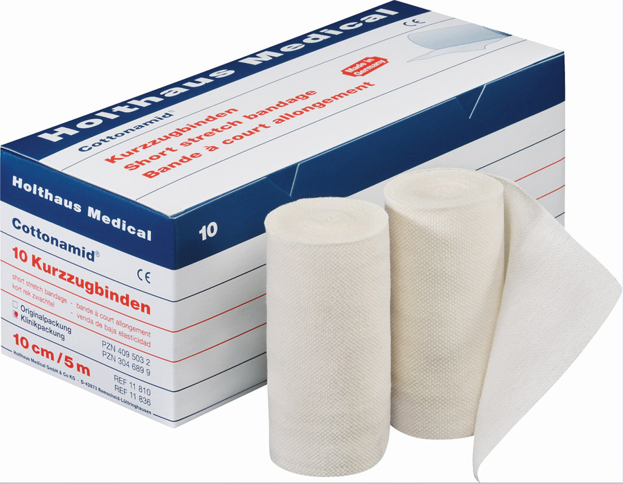 Cottonamid Kurzzugbinde - Rohweiß, elastisch, in 4 verschiedenen Breiten