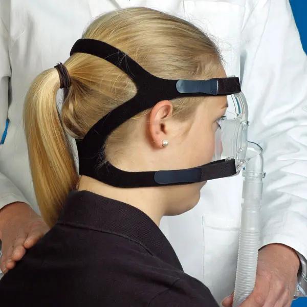 CPAP Therapie Beatmungsmasken Silikon - Nasenmaske mit Neopren-Kopffixiersystem