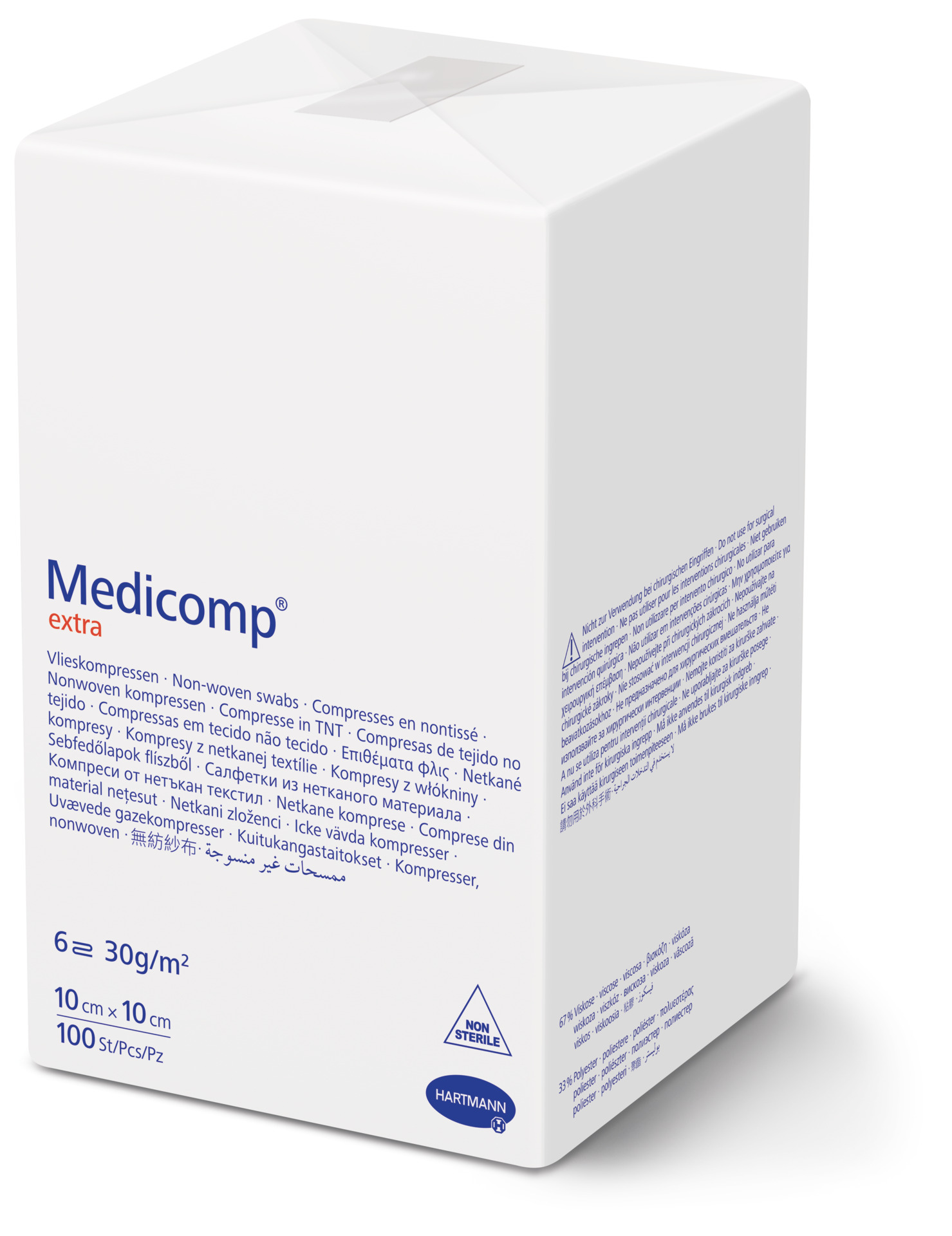 Hartmann Medicomp extra - saugfähige Vlieskompressen sechsfach gelegt auseinanderfaltbar