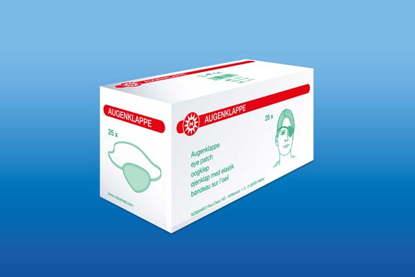 Augenklappen, schwarz - Steif mit elastischem Band, 25 Stück