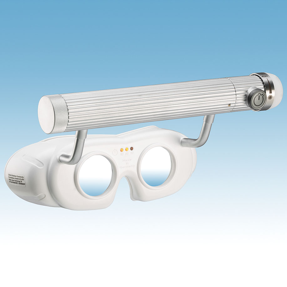 LED-Nystagmusbrille TYP 823 - Weiß, Batterieversion