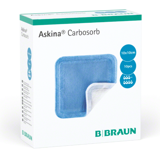 Askina Carbosorb - Sterile, nichthaftende Wundkompresse mit Aktivkohlefilter