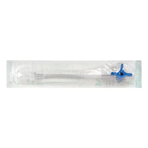 Dreiwegehahn Discofix-3 mit Verbindungsleitung - Blau, 10 cm