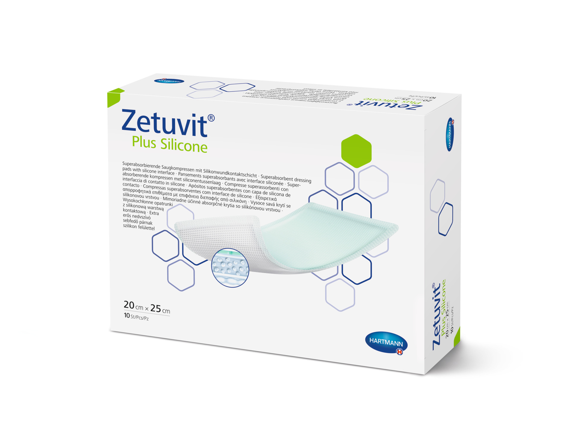 Hartmann Zetuvit Plus Silicone - Superabsorber-Wundauflage mit Silikon-Wundkontaktschicht