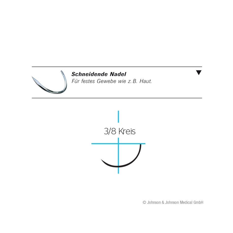 Ethilon FS2S 1,5=4/0 45 cm  3Dtzd - Schwarzes monofiles, nicht resorbierbares Nahtmaterial