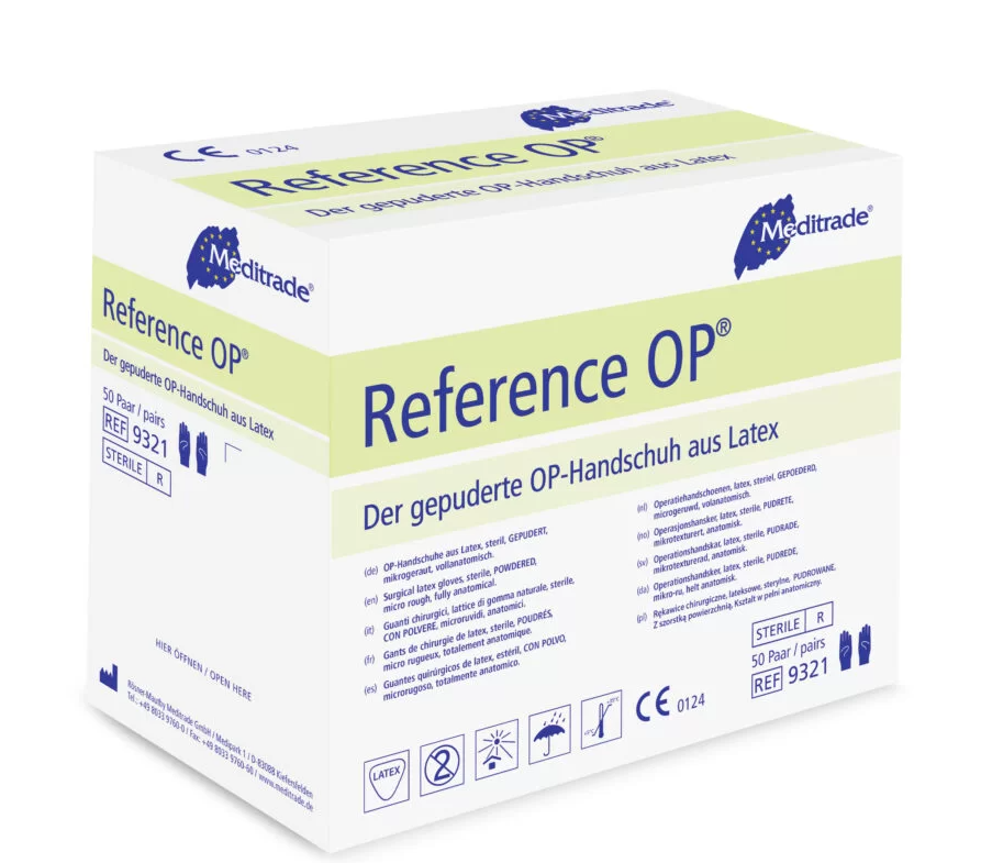 Reference OP-Handschuhe - Latex, steril, gepudert, Paarweise verpackt