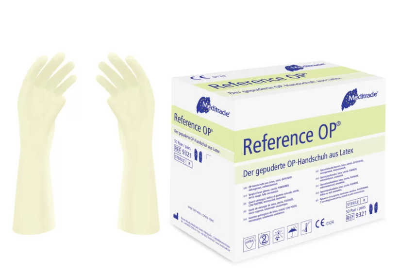Reference OP-Handschuhe - Latex, steril, gepudert, Paarweise verpackt