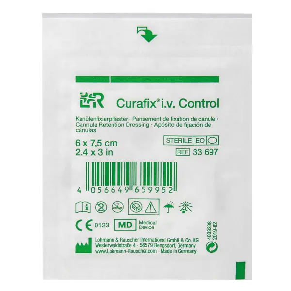 Curafix i.v. Control, Lohmann & Rauscher - Fixierpflaster mit transparentem Sichtfenster