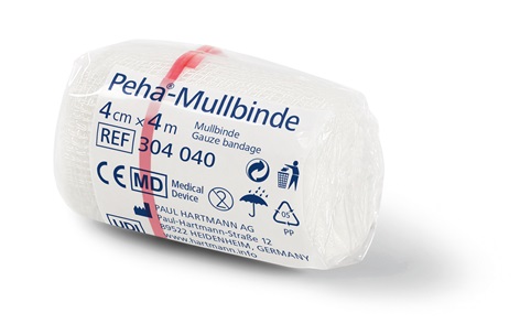 Hartmann Peha-Mullbinden - 20 Stück einzeln verpackte 4m Fixierbinde