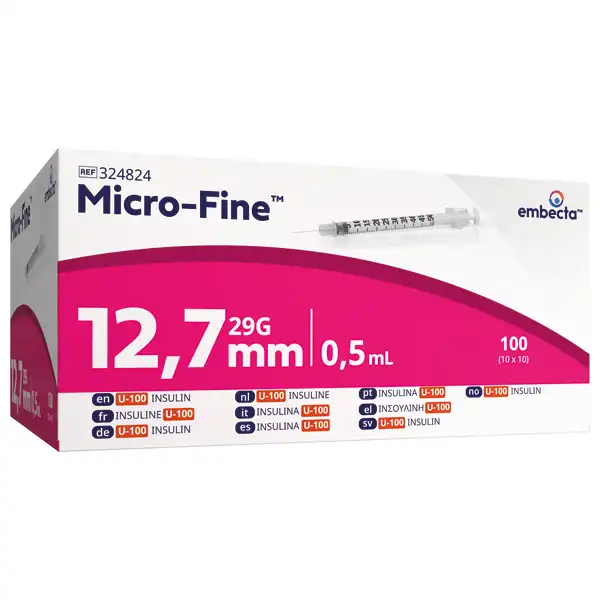 Embecta Micro-Fine Insulinspritzen - sterile Einmalspritze mit eingeschweißter Kanüle