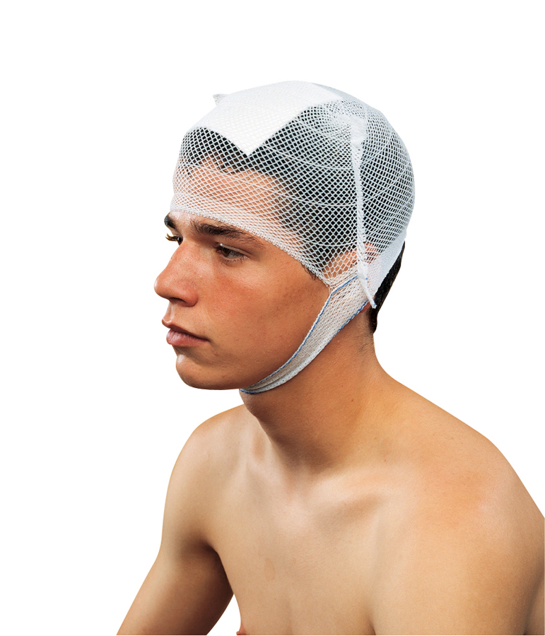 YPSINETZ Kopfbandage - Fixierung von Wundauflagen am Kopf, gebrauchsfertig
