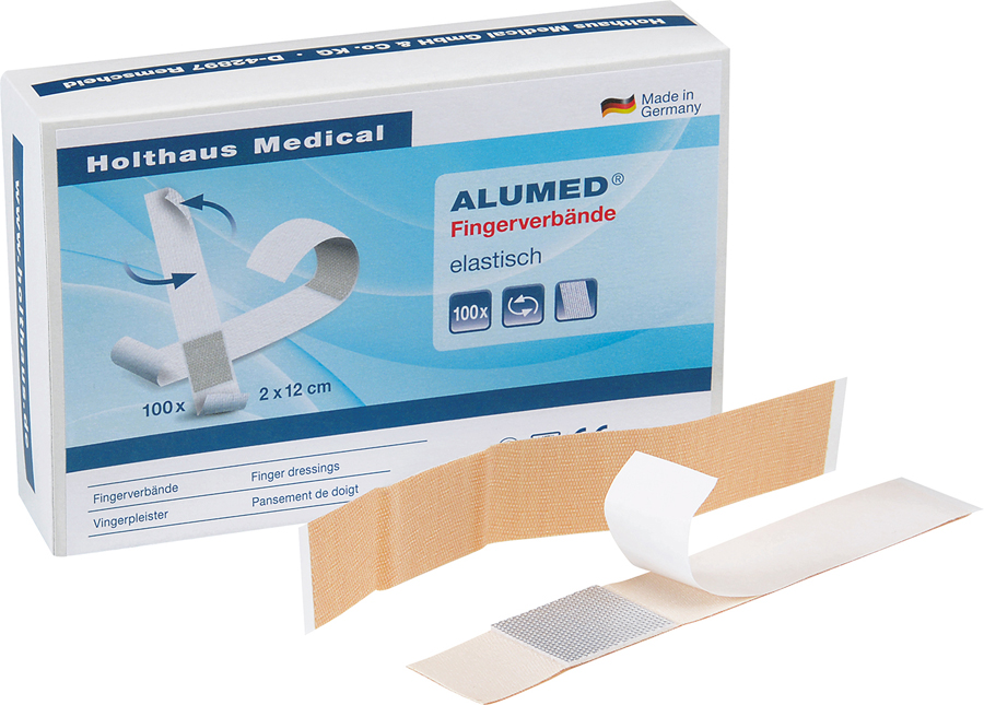 Alumed Fingerverband, elastisch - Mit Aluminium beschichteter Wundauflage, 100 Stück
