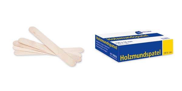 Holzmundspatel, steril - Birkenholz mit glatter Oberfläche