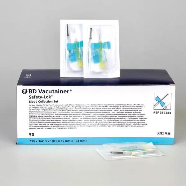 Vacutainer Safety Lok Blutentnahmeset - Flügelkanüle mit flexiblem Entnahmeschlauch