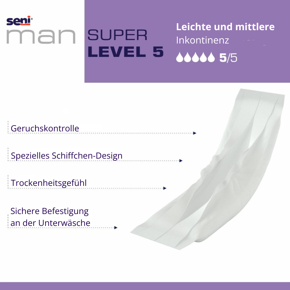 Seni Man Super Level 5  Inkontinenzeinlage - Für Männer, 15 Stück