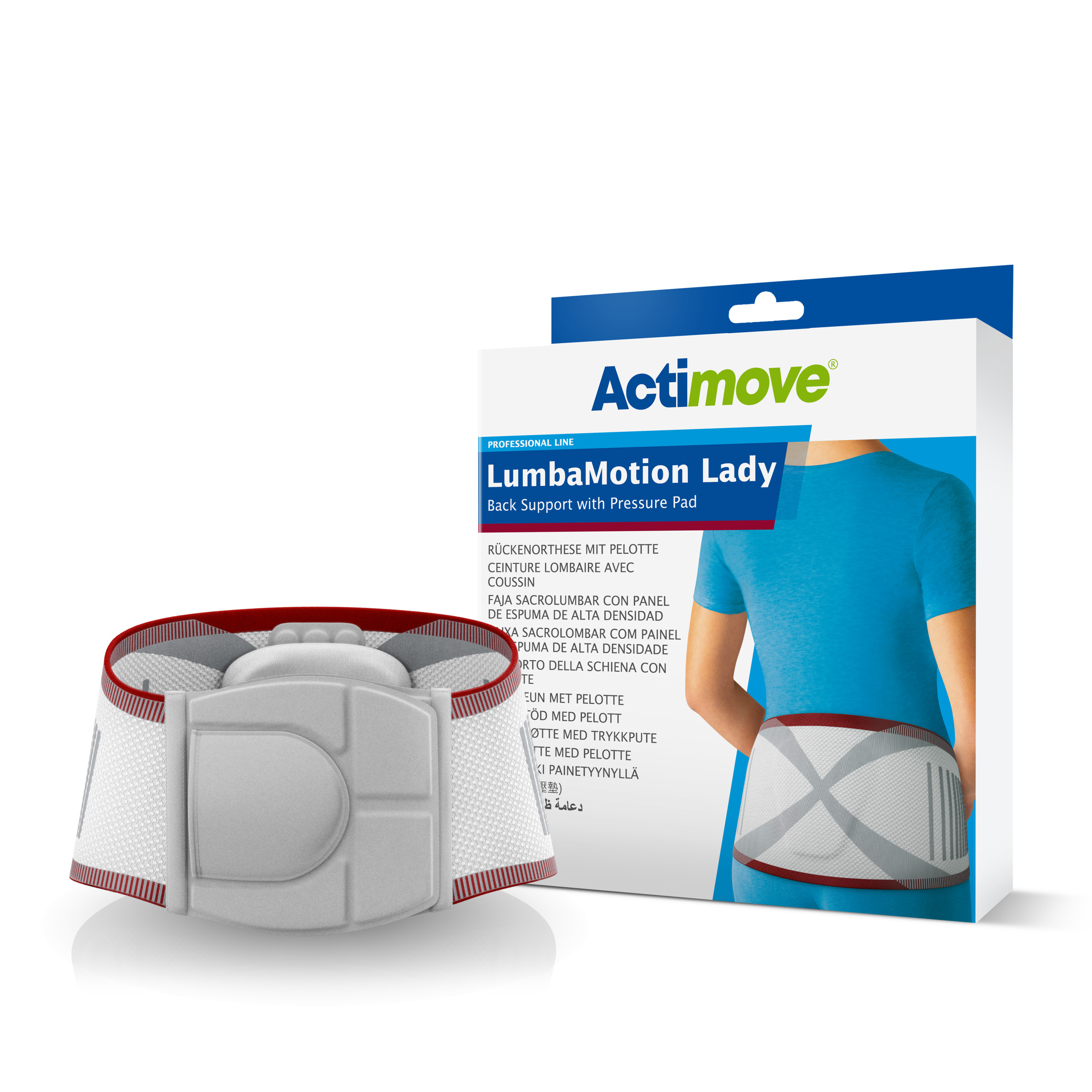 Actimove LumbaMotion Lady Rückenorthese - weiß/grau/rot