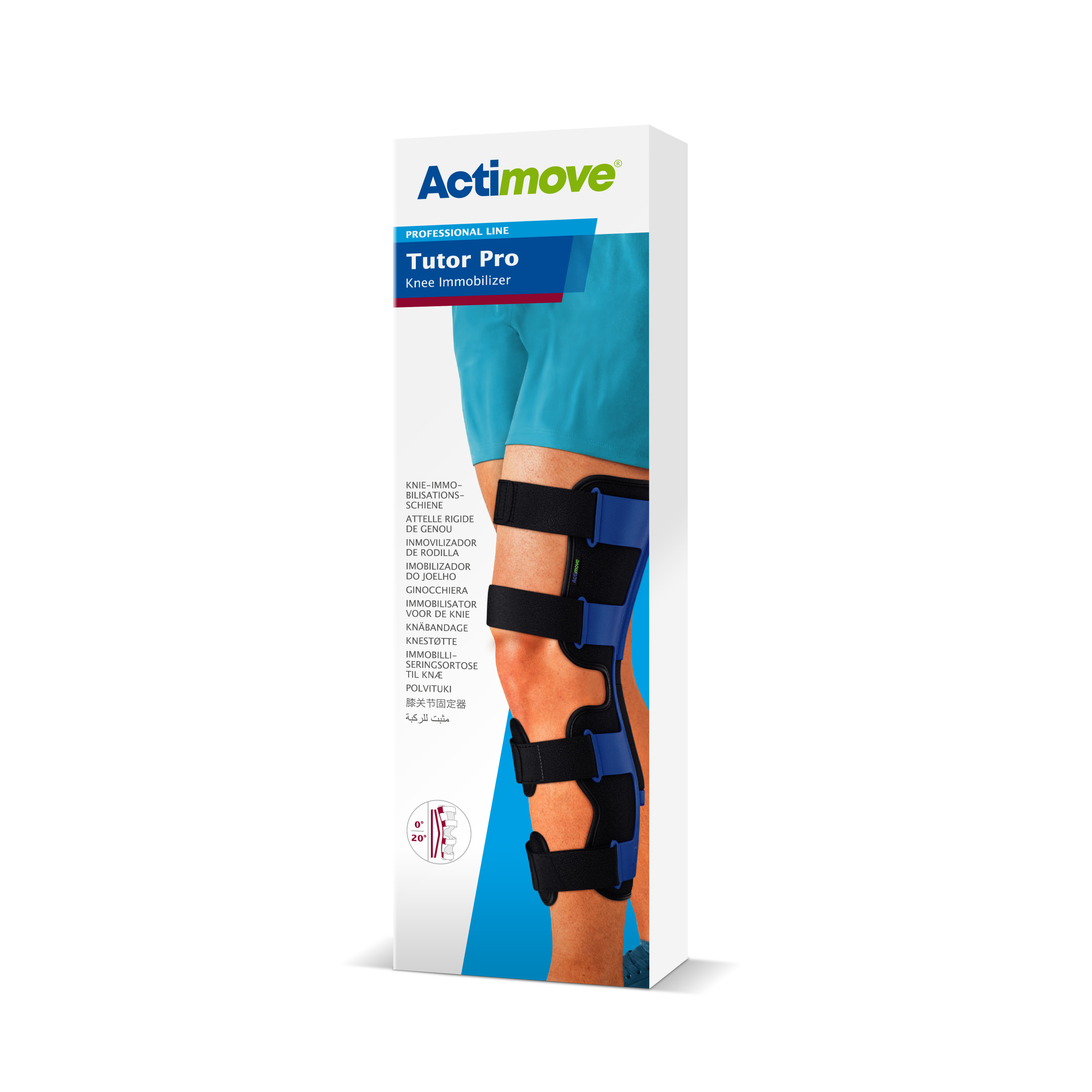 Actimove Tutor Pro Knie - Immobilationsschiene (Orthese) - blau/schwarz