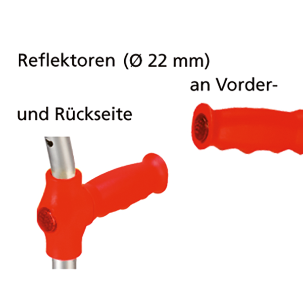 Unterarmgehstütze für Kinder - rot-gelb-blau, Höhenverstellbar per Druckknopf