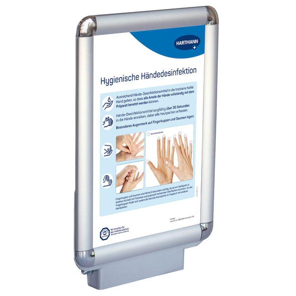 Hartmann Prospekthalter für Hygiene-Tower - Aus Stahl und mit Alu Cliprahmen