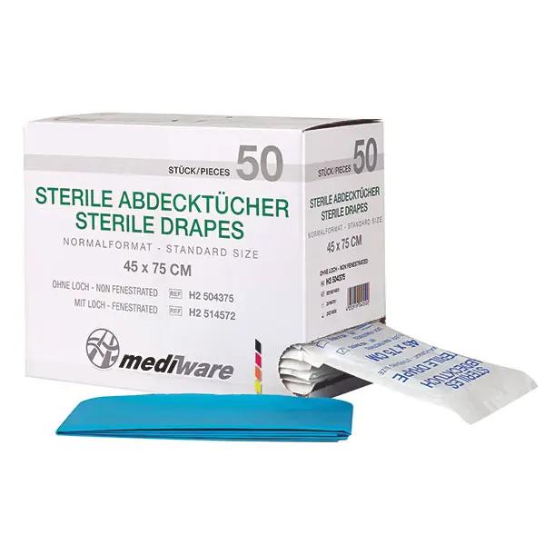 Abdecktücher/Lochtücher Normalformat - Steril, einzeln im Peel-Pack