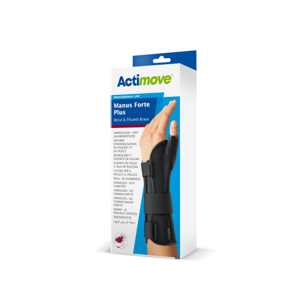 BSN Actimove Manus Forte Plus Handgelenkorthese - schwarz, mit zwei Aluminiumschienen