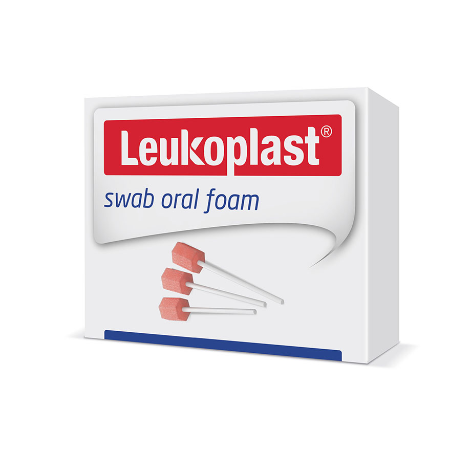 Leukoplast swab oral foam Reinigungsstäbchen - weiche oder harte Schaumqualität