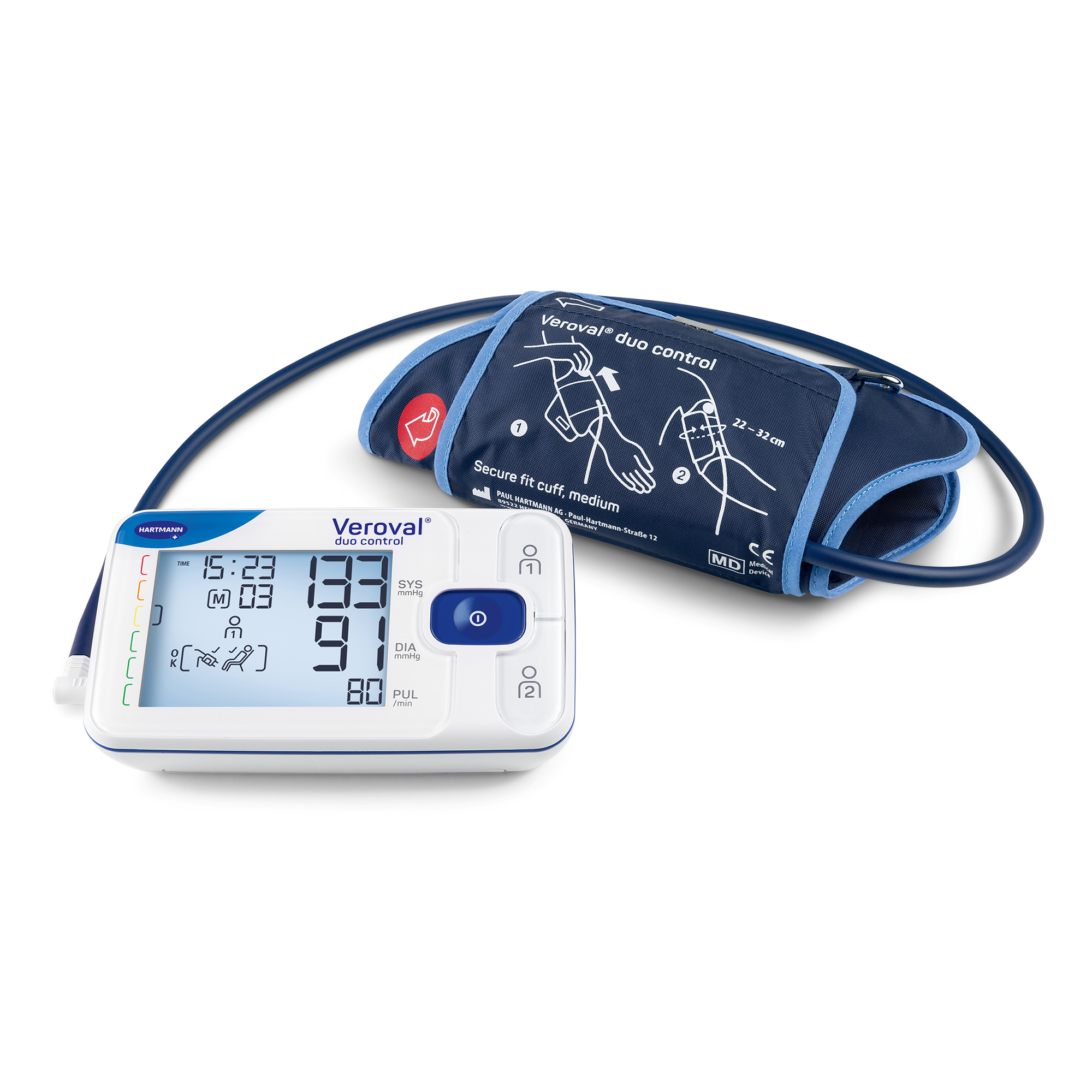 Hartmann Veroval duo control - Blutdruckmessgerät mit Bluetooth DUO SENSOR Technologie
