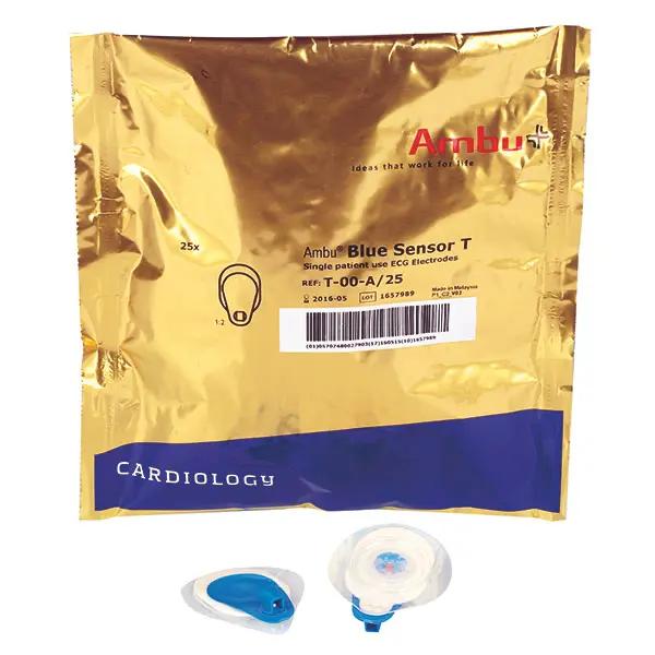 Ambu Blue Sensor Elektrode - Typ: T-00-A - Geeignet für Ruhe-EKG, 48x35 mm