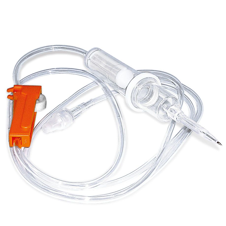 PPS Ozon-Transfusionsbesteck - LL-Ansatz, 100 µm Filter, Länge 150 cm, transp. Tropfkammer