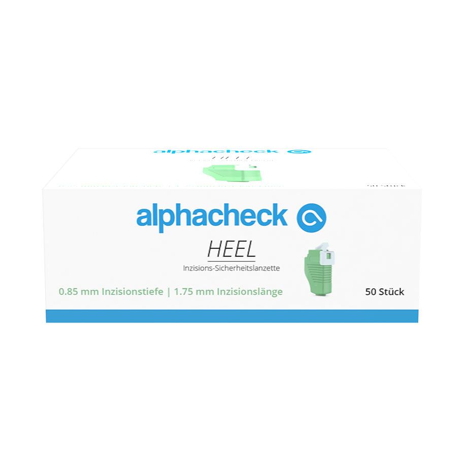ALPHACHECK HEEL Inzisions-Sicherheitslanzetten - 0,85 x 1,75 mm, Frühgeborene/Neugeborene