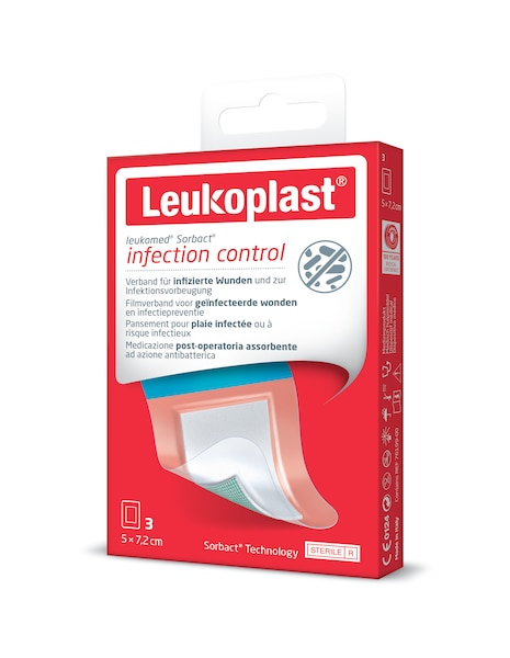 Leukoplast leukomed sorbact - steriler Folienverband bakterienbindend