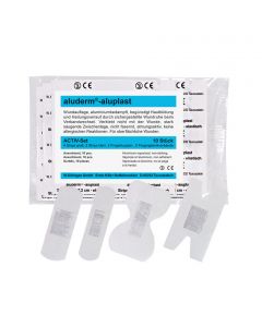 Aluderm-Aluplast Pflaster-Sortiment - 10 Stück, 4 Größen, Einzeln Eingesiegelt