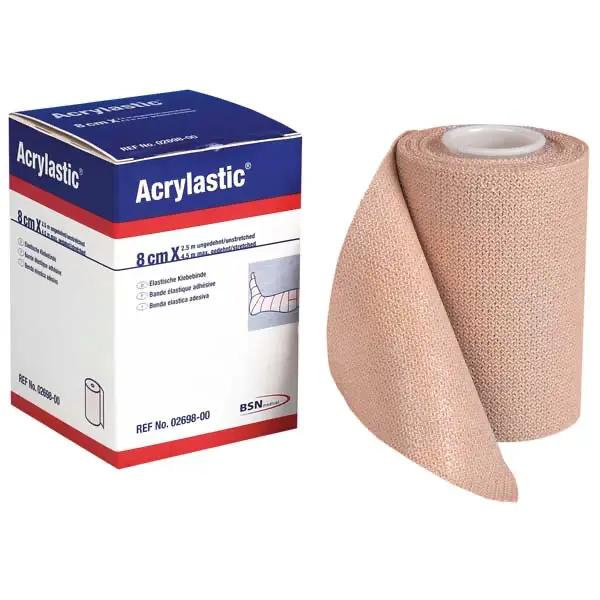 Acrylastic - Besonders elastische, hautfreundliche Klebebinde, 100% Baumwolle