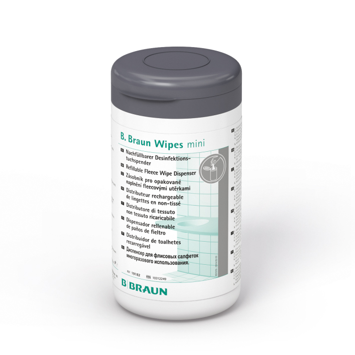 Wipes mini Spenderdose mit grauem Deckel - ohne Vliesrolle