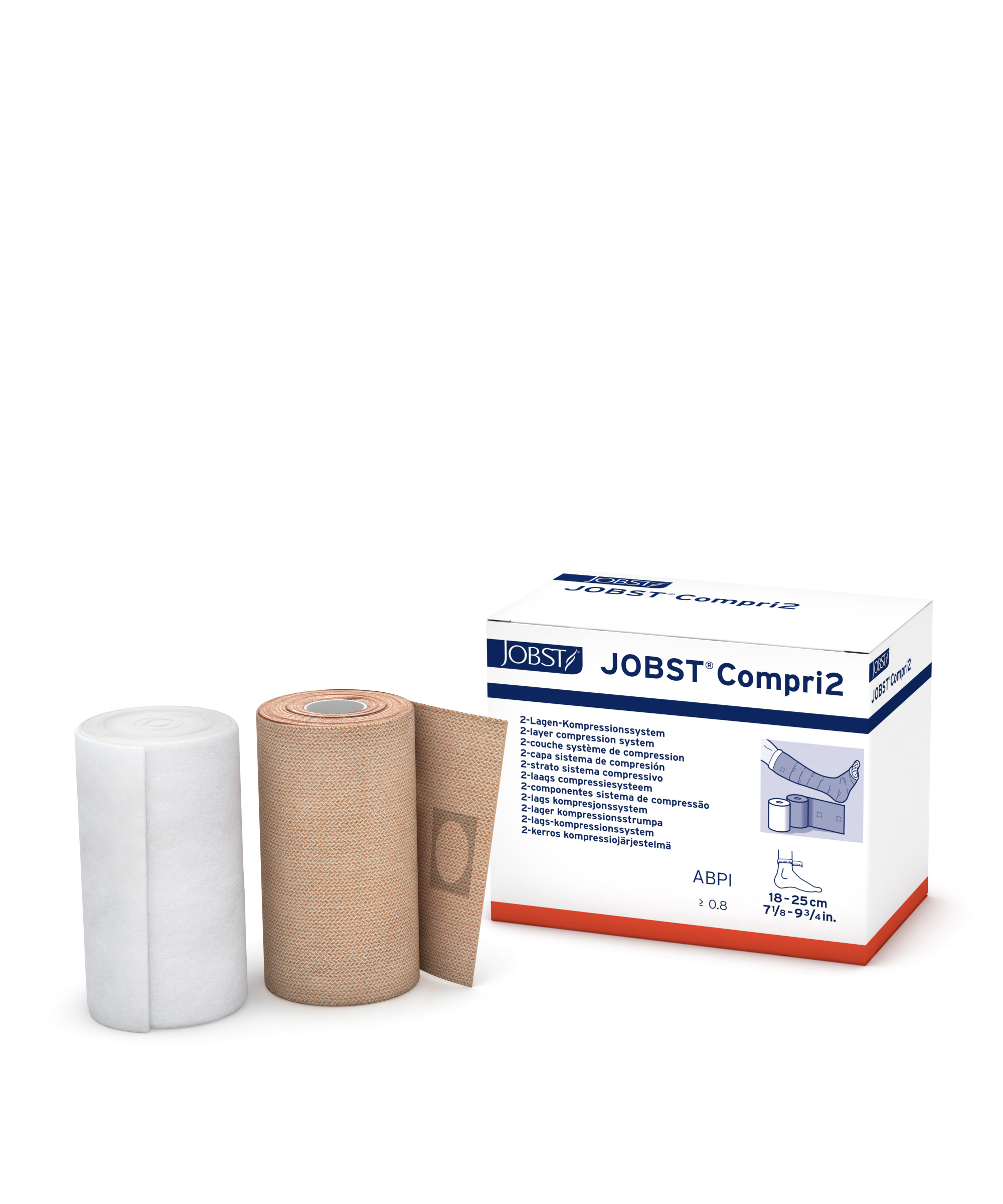 JOBST Compri2 lite - Zweilagiges Kompressionssystem aus Polsterbinde + Kurzzugbinde