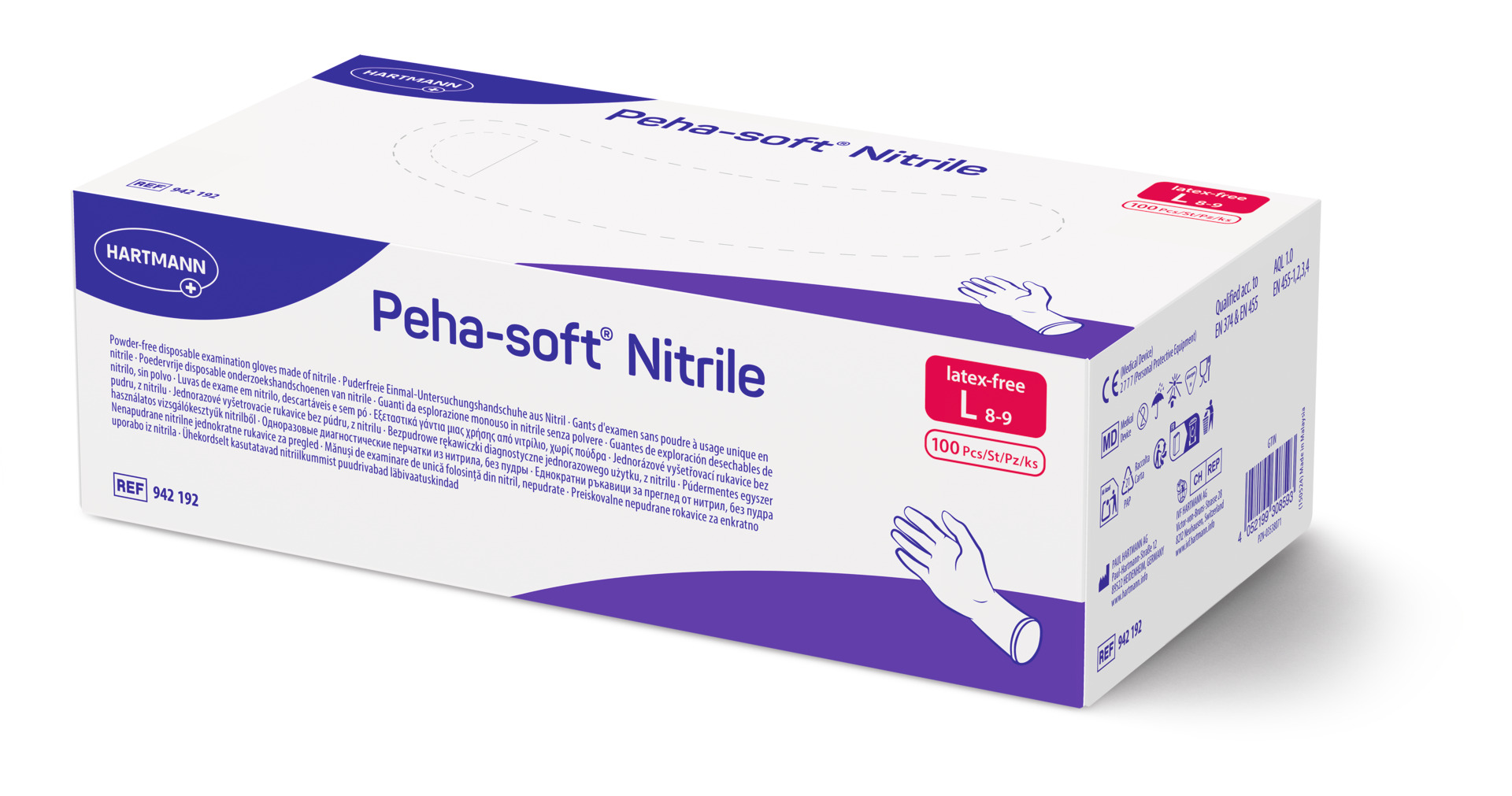 Hartmann Peha-soft Nitrile - Puderfreie und latexfreie Untersuchungshandschuhe Unsteril