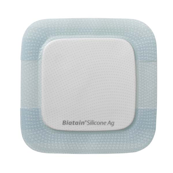 Biatain Silicone Ag - Stark absorbierender Schaumverband mit Silikonhaftung und Silber