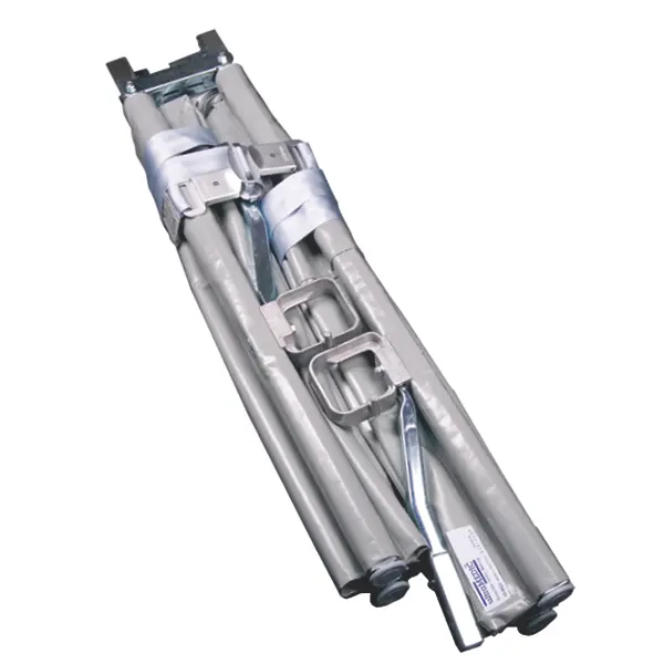 Aluminium-Krankentrage nach DIN 13024 K - 4 Rollfüße, 2-fach klappbar, Kunstfaserbezug