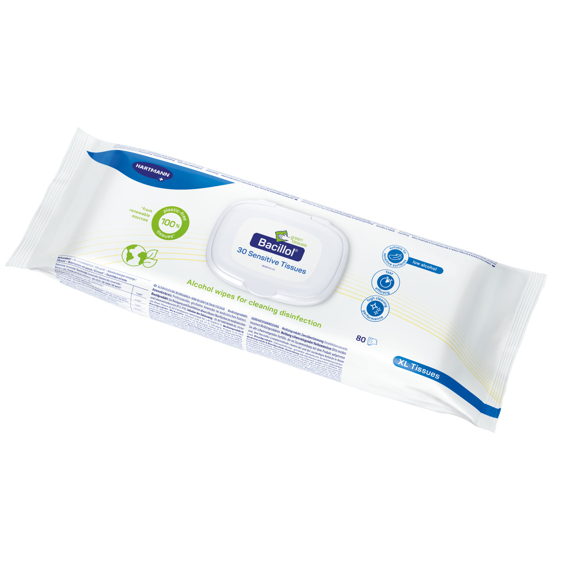 Bacillol 30 Sensitiv Green Tissues - alkoholische Reinigungs- u. Desinfektionstücher