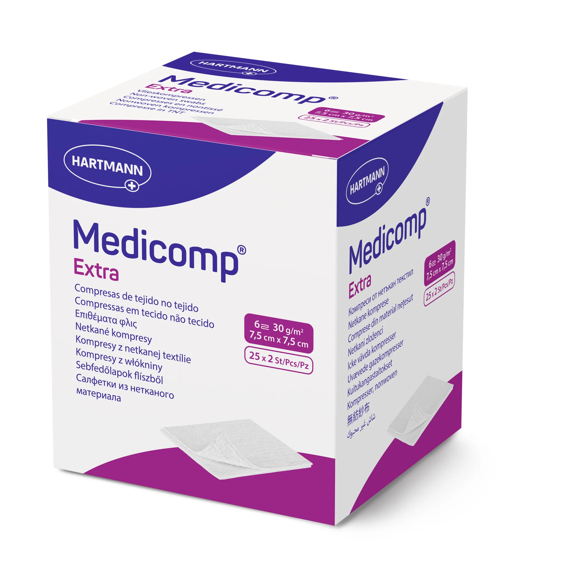 Hartmann Medicomp Extra - Steril, 25 x 2 Vlieskompressen, sechsfach gelegt extra Saugfähig