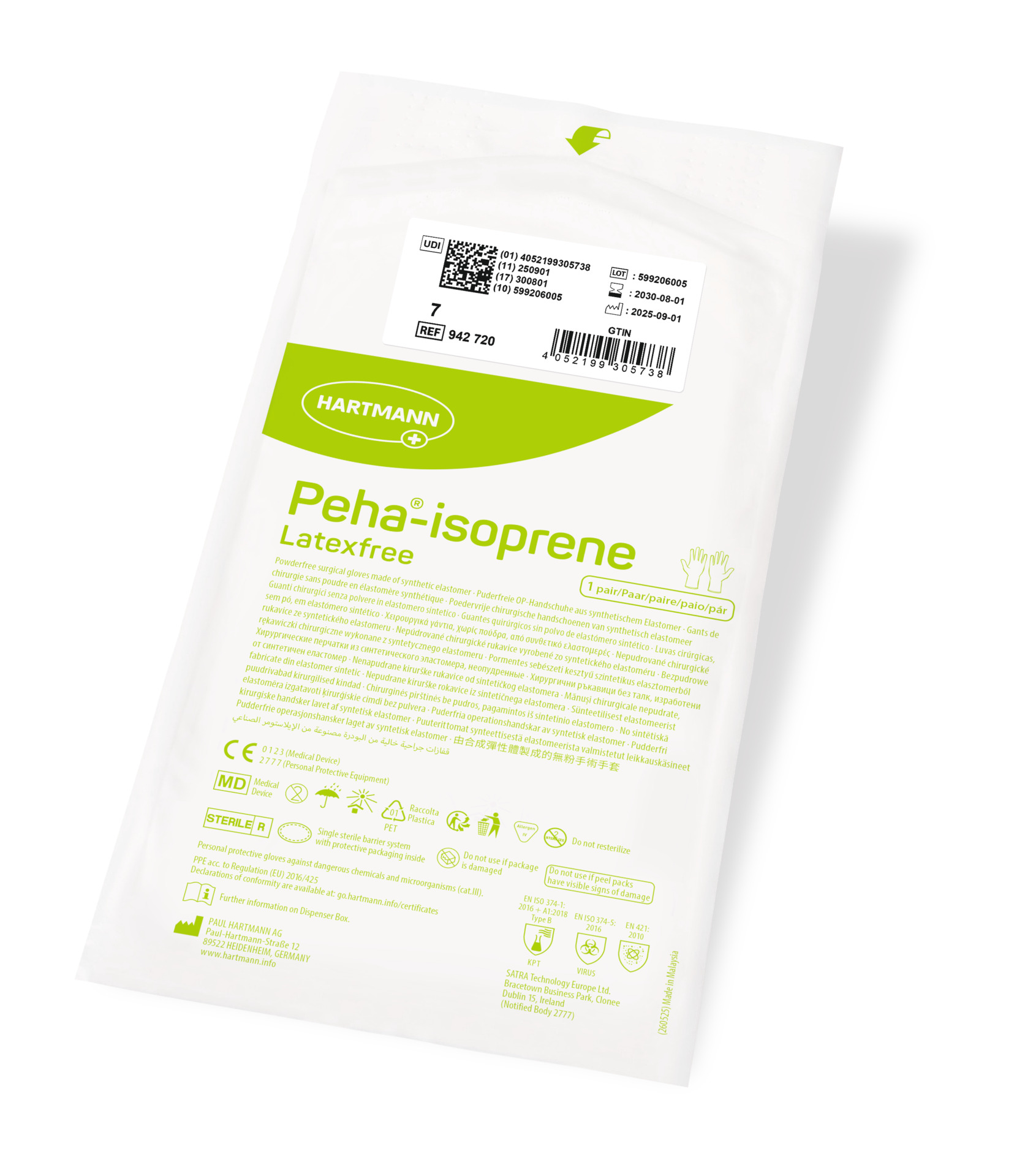 Hartmann Peha-isoprene Latexfree - Sterile und puderfreie Handschuhe Latexähnlich