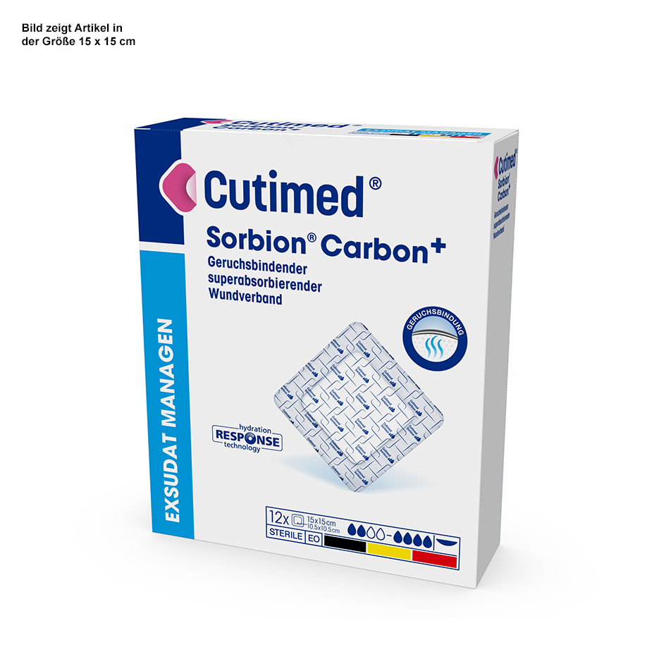 Cutimed Sorbion Carbon+ - Geruchsbindender Wundverband steril und latexfrei