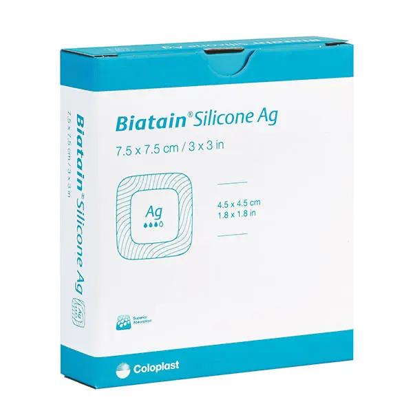 Biatain Silicone Ag - Stark absorbierender Schaumverband mit Silikonhaftung und Silber